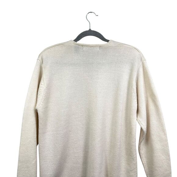 Karen Scott Womens Wool Blend Cardigan Sweater Gold Buttons Pockets Cream Sz M - Picture 5 of 5